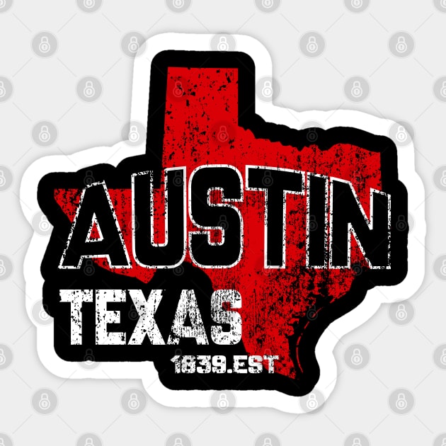 Austin Texas TX Vintage Gift Sticker by UranusArts